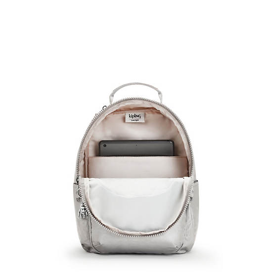 Sacs À Dos Kipling Seoul Small Metallic Tablet Argent | FR 1353VR